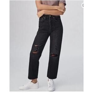 Denim Forum Black Jeans Joni High Rise Loose Sz 26